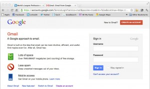 Figure 3 Google’s Gmail is one of the easiest and quickest free email account systems. If you don’t have an email address, get one here or choose another free and easy one that you can access regularly. You need a private business email address these days to really begin being effective with your customers.