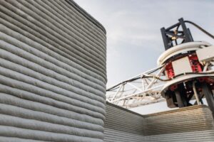 A 3-D printed wall close up