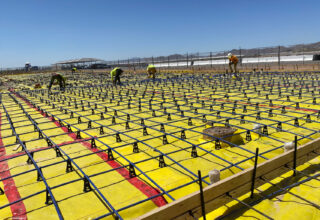 A slab-on-ground post-tensioning layout.