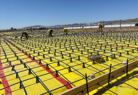 A slab-on-ground post-tensioning layout.