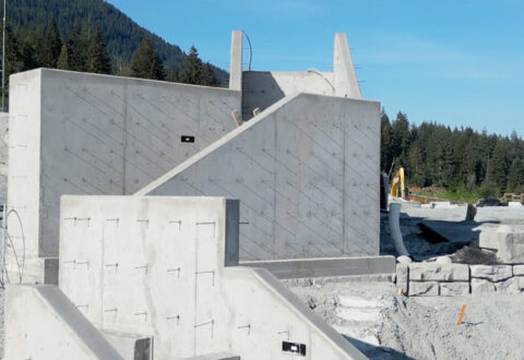 concrete foundation for a stairwell
